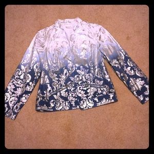 White to blue hombre jacket